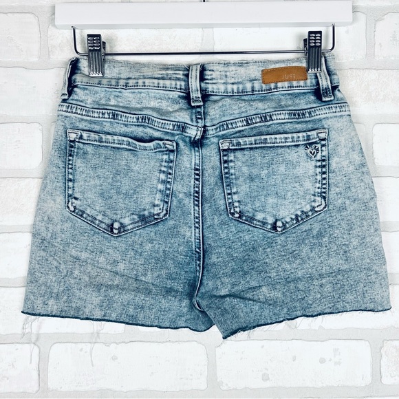 Justice Premium Denim Girls Jean Short Light Blue Acid Wash Shorts Size 16 - Picture 6 of 11